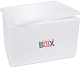 Caja térmica Caja de espuma de poliestireno XXL 61 litros - Caja térmica para alimentos y bebidas - Refrigerador y calentador de espuma de poliestireno (exterior 59,5x39,5x40cm) Reutilizable