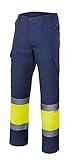 Velilla 156 - Pantalón de alta visibilidad (talla XXXL) color azul marino y amarillo fluorescente
