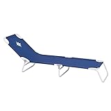 LOLAhome Tumbona Playa Plegable Hierro de 24x186x53 cm (Azul Marino)