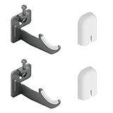 1 par de soportes de pared para radiadores de aluminio con ajuste vertical - tapa en ABS blanco y aislantes de plástico - carga máxima 50 kg por fijación - 2 piezas