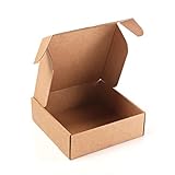 Only Boxes, Pack 20 Cajas de Cartón Kraft Para Envío Postal, Caja de Cartón Automontable para Envío o Almacenaje, Medidas interiores en cm (largo x ancho x alto): 13 x 15 x 4