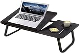 Mnkyer Laptop Tisch01 Mesa Plegable para Ordenador portátil, Mesa de Escritorio Ajustable, Mesa para Ordenador portátil, Mesa de Escritorio portátil, Bandeja de Cama, Negro, 64cmx32cmx25cm