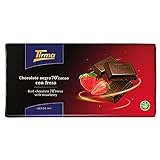 TIRMA, S.A. Tirma Chocolate Negro 70% Cacao Con Fresa, 125 Gramos