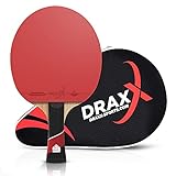 DRAXX Pala de Ping Pong con Fibra de Carbono | 5 Estrellas | Esponja 2 mm | Pro Carbon | Premium Goma Ofensiva | para Jugadores Profesionales - Protectora Reforzada - Raqueta para el Juego avanzado