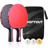 Easy-Room Juego de Raquetas de Tenis de Mesa,2 Raquetas + 3 Pelotas de Ping Pong,Juego de Tenis de Mesa con Estuche de Transporte(Beginner Play)