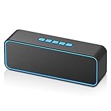 Altavoz Bluetooth portátil Sonkir, Altavoz inalámbrico Bluetooth 5.0 con Graves estéreo 3D Hi-Fi, batería incorporada de 1500 mAh, Tiempo de reproducción 12H (Azul)