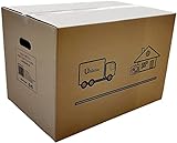 Cajas de Cartón para Mudanzas Almacenaje Transporte con Asas (60 x 40 x 40 cm, 10 Unidades)
