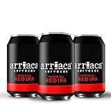 Cerveza Premium Arriaca IMPERIAL RED IPA en Pack Fabricación Artesanal. Premios internacionales a la Mejor Cerveza IPA Artesana (24 latas 33cl)
