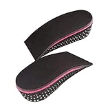 SUPVOX 1 Par de Plantillas para Pie Medio Plantillas para Zapatos con Alzas Elevadora de Silicona y Tela Invisible para Mujer y Hombre 5cm (negro)