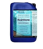 ﻿﻿Resin Pro - Resina metacrílica monocomponente ResinStone - Revestimiento para suelos de hormigón impreso, consolidante, impermeable, a prueba de polvo, transitable - 10 KG: 200m2.