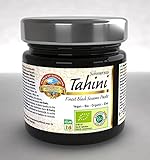 Tahini negro Bio 310g Orgánico, Pasta Crema hecho solo de Sésamo Ecologico integral con cáscara, crudo, para Hummus