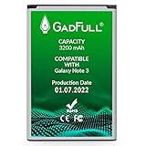 GadFull Batería de reemplazo para Samsung Galaxy Note 3 | 2022 Fecha de producción | Corresponde al Original EB-B800BE | Compatible con GT-N9000 | GT-N9005 | GT-N9006 | GT-N9009