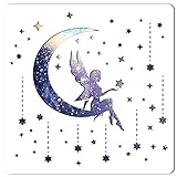 GORGECRAFT Plantilla de Pintura de Pared de Estrella Reutilizable con Logotipo de Diosa de la Luna Plantilla Grande de 11.8x11.8 Pulgada DIY Carteles para el Hogar para Pintar En Madera