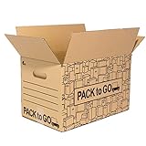 Pack 20 Cajas Carton Almacenaje, Mudanza con Asas, Carton reforzado de 50x30x30cm. (Pack 20 Cajas 50x30x30 cm.)
