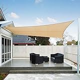 AXT SHADE Toldo Vela de Sombra Impermeable Rectangular 3x4m Protección Rayos UV para Exterior Terraza Patio Jardín-Arena