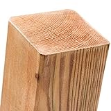 Postes de madera de pino impregnada en 18 tamaños con cabezal plano · Postes cuadrados marrones para vallas, Marrón