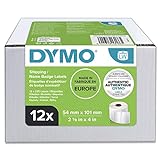 DYMO LW etiquetas auténticas de envío/tarjetas de identificación grandes | 54 mm נ101 mm | 12 rollos de 220 etiquetas (2640 unidades) | autoadhesivas | para etiquetadoras LabelWriter
