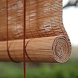 Persianas Enrollables de Bambú Natural,Vertical Enrollar Aislante Térmico Protección Privacidad Cortina Filtrante de Luz,Retro Decoración Estor de Bambú para Exteriores/Interiores (100x200cm/39x79in)