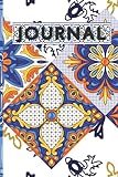 Azulejo Flower Notebook: Journal to Record All Your Measures, Lined Inside With 120 Pages