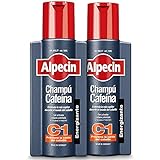 Alpecin Champú Cafeína C1 2x 250 ml | Champu anticaida hombre y con cafeina | Tratamiento para la caida del cabello | Alpecin Shampoo Anti Hair Loss Treatment Men