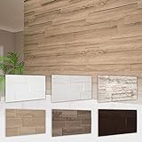 Revestimiento de pared HEXIM - Elegantes paneles 3D con 7 variantes de colocación, paneles de madera de MDF - (4,52m² Roble Sonoma) revestimiento de pared interior