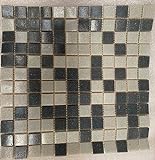Cottoceram, Mod. Mix Grises. Mosaico vítreo en 2,5x2,5cm. Mallas de 30x30cm. para Piscinas, baños o Decoraciones.