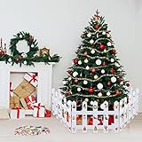 MIAHART Paquete de 6 15.75 * 11.81 pulgadas Valla de piquete de madera de Navidad Decoración de cerca de árbol de Navidad de madera para decoración de fiesta de boda de Navidad (300 * 400 mm)