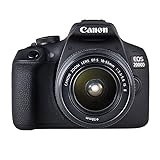 Canon EOS 2000D - Cámara réflex de 24.1 MP (CMOS, Escena inteligente automática, 9 puntos AF, filtros creativos, EOS Movie, Full HD LCD 3', WiFi/NFC) negro - Kit con objetivo EF-S 18-55mm IS II