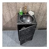 XEX Mueble Lavabo De Estilo Industrial, Retro Lavabo con Pie Hierro Forjado, Lavamanos Baño Creativo, Una Pieza Fregadero De Pedestal De Bar(Size:Pedestal Sink,Color:Vintage Silver)