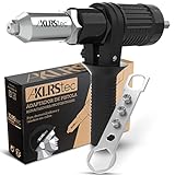 KLRStec® Adaptador para remachadoras profesionales de taladro | Adaptador de pistola remachadora a batería | Para remaches con tamaños de 2,4mm 3,2mm 4mm y 4,8 mm
