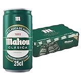 Mahou Clásica - Cerveza Dorada Lager, 4.8 % Volumen de Alcohol - Pack de 24 Latas x 25 cl