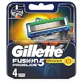 Gillette Fusion 5 ProGlide Power Cuchillas de Afeitar Hombre, Paquete de 4 Cuchillas de Recambio