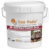 M-REFRACTARIO GRIS de Tecno Prodist - (5 kg) Mortero refractario especial para ladrillos refractarios y enlucidos en zonas que alcancen altas temperaturas como barbacoas, hornos o chimeneas.