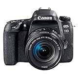 Canon EOS 77D - Cámara réflex de 24.2 MP (vídeo Full HD, WiFi, Bluetooth) Negro - Kit Cuerpo con Objetivo EF-S 18-55 IS STM