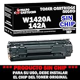 Pulpo Cartucho - Toner W1420A (Sin Chip) Negro Compatible con HP 142A - Sin Chip - Valido para Impresoras HP Laserjet M110w / Laserjet M110we / Laserjet MFP M140W / Laserjet MFP M140we