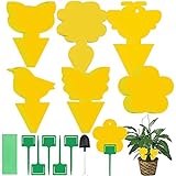 Tiras Atrapamoscas,36 Piezas Trampas de Mosca Pegajosas de Doble Cara Amarillas para Insectos de Planta, Trampas Adhesivas Dobles(Amarilla)
