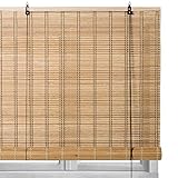 Estor Enrollable Beige de bambú rústico (160 x 180 cm)