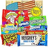 Chuches Americanas - Caja de regalo de caramelos y chocolates americanos - Retro USA Candy - Cesta de regalo - cumpleaños, Navidad, Pascua - Heavenly Sweets